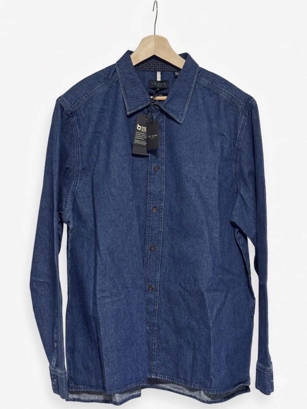 NWT Ted Baker VEYLE Relaxed Denim Shirt Blue LS